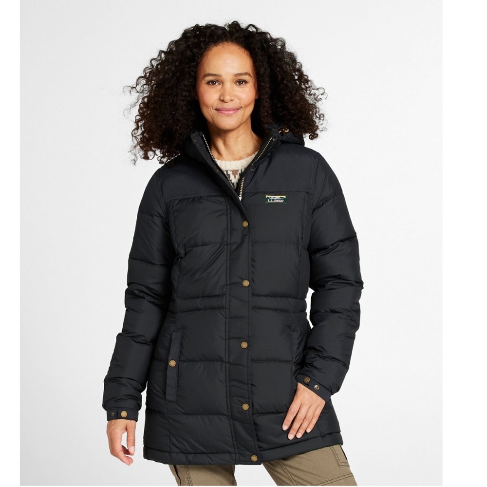 L.L.Bean Women's Mountain Classic Down Parka Winter Coat Black Insulated Small